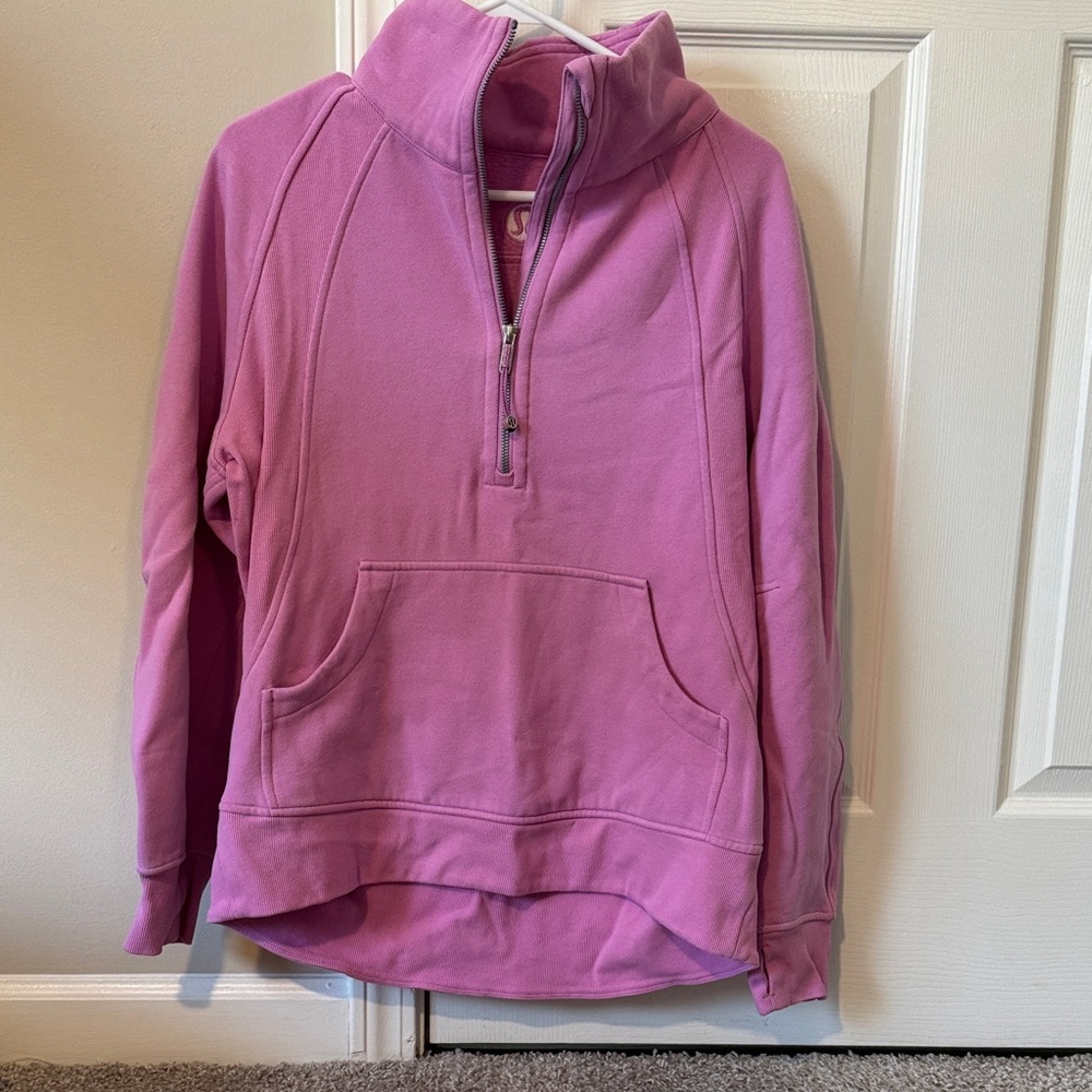 Lululemon Scuba oversized half zip long in Dahlia Mauve